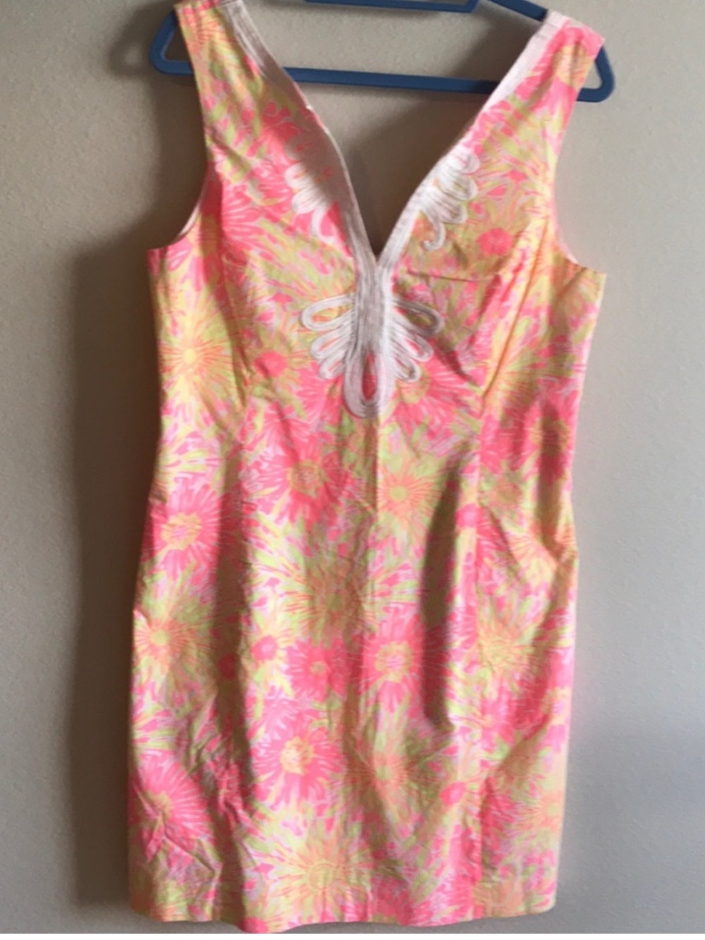 Lilly Pulitzer Pink & Yellow Floral V-Neck Shift Dress